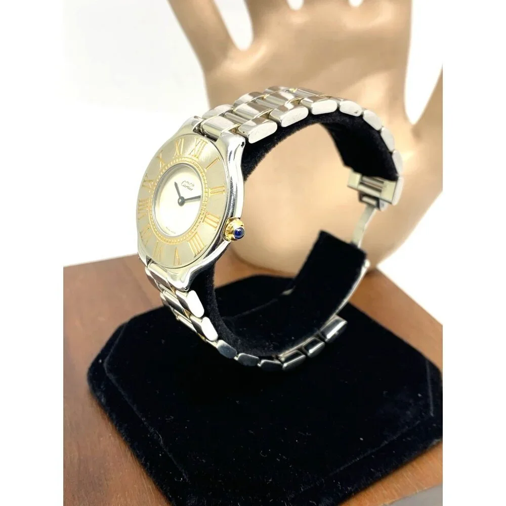 Cartier Must 21 Women's Watch Swiss Quartz Silver Dial Two Tone Steel 31mm